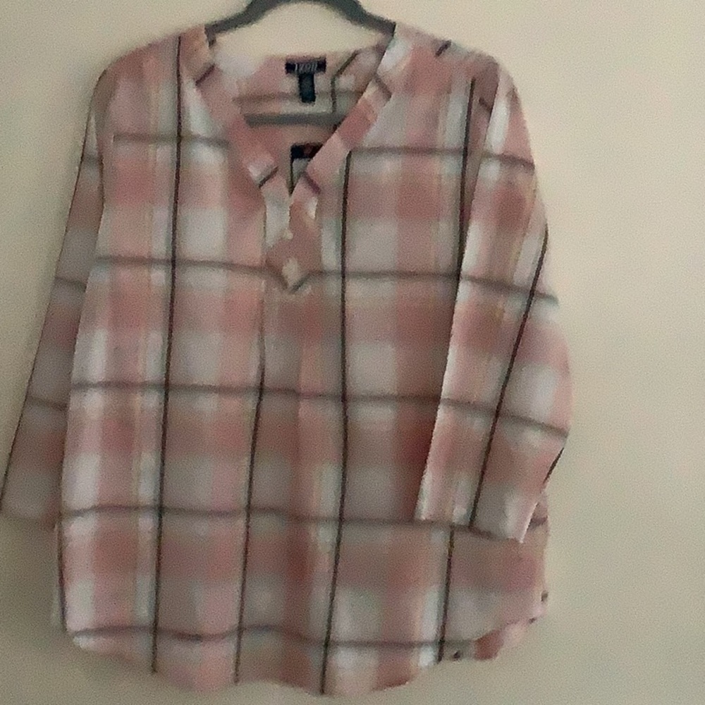 Pretty pink plaid women’s shirt.